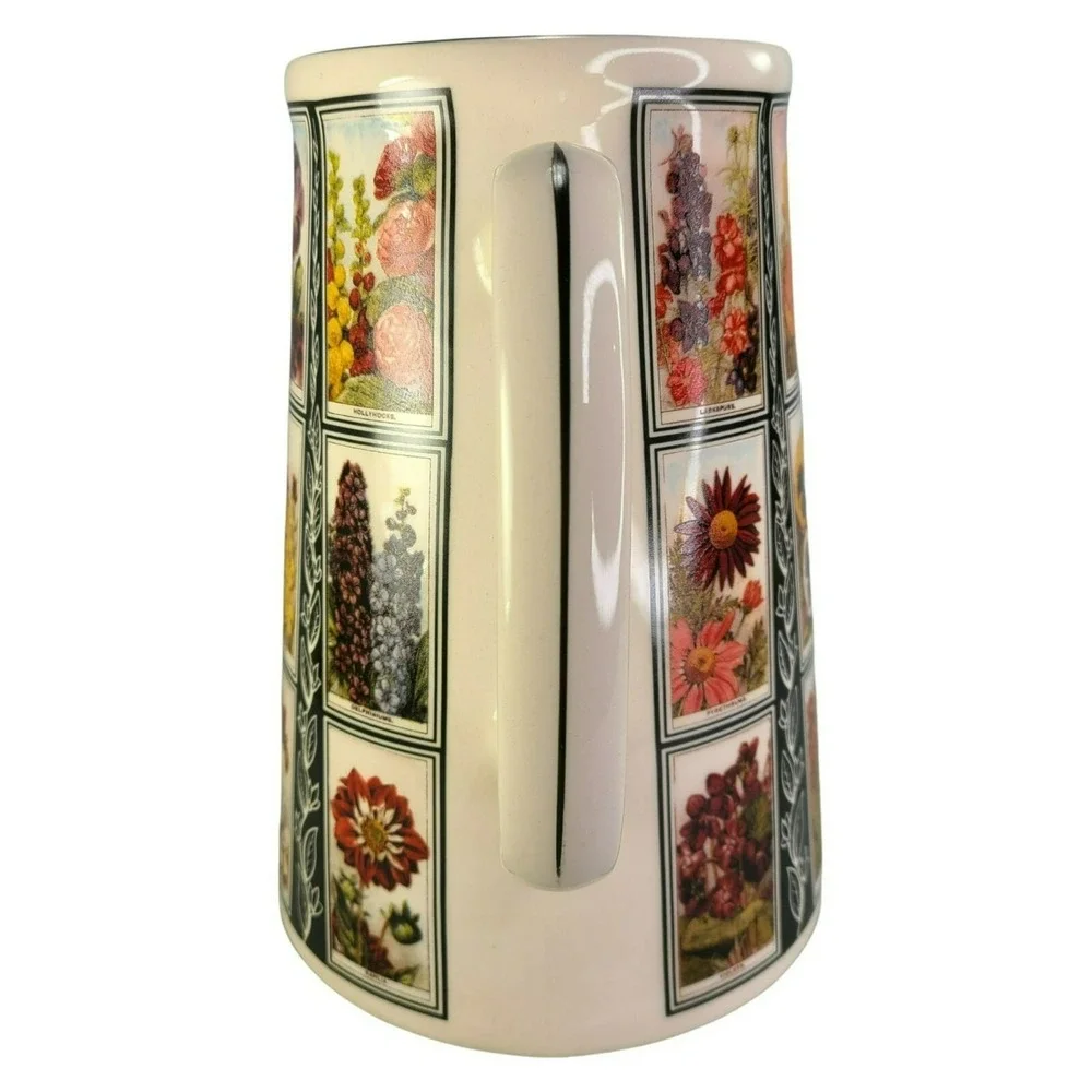 Amberglade Derbyshire Pitcher Vase Jug Cottage Garden Seed Packet‎ Eng Vtg READ